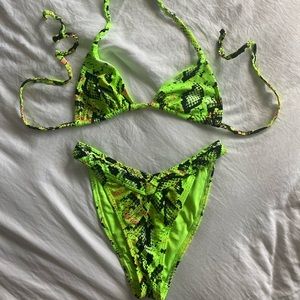 ASOS neon snake print bikini two piece
